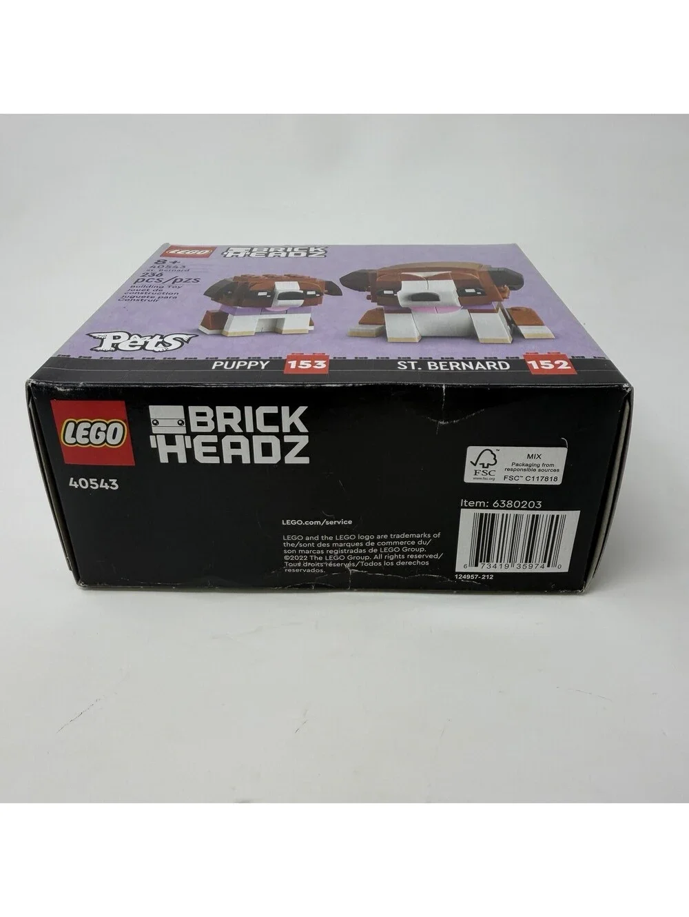 LEGO Brickheadz Pets: Saint Bernard Dog & Puppy Set 40543 New, Sealed